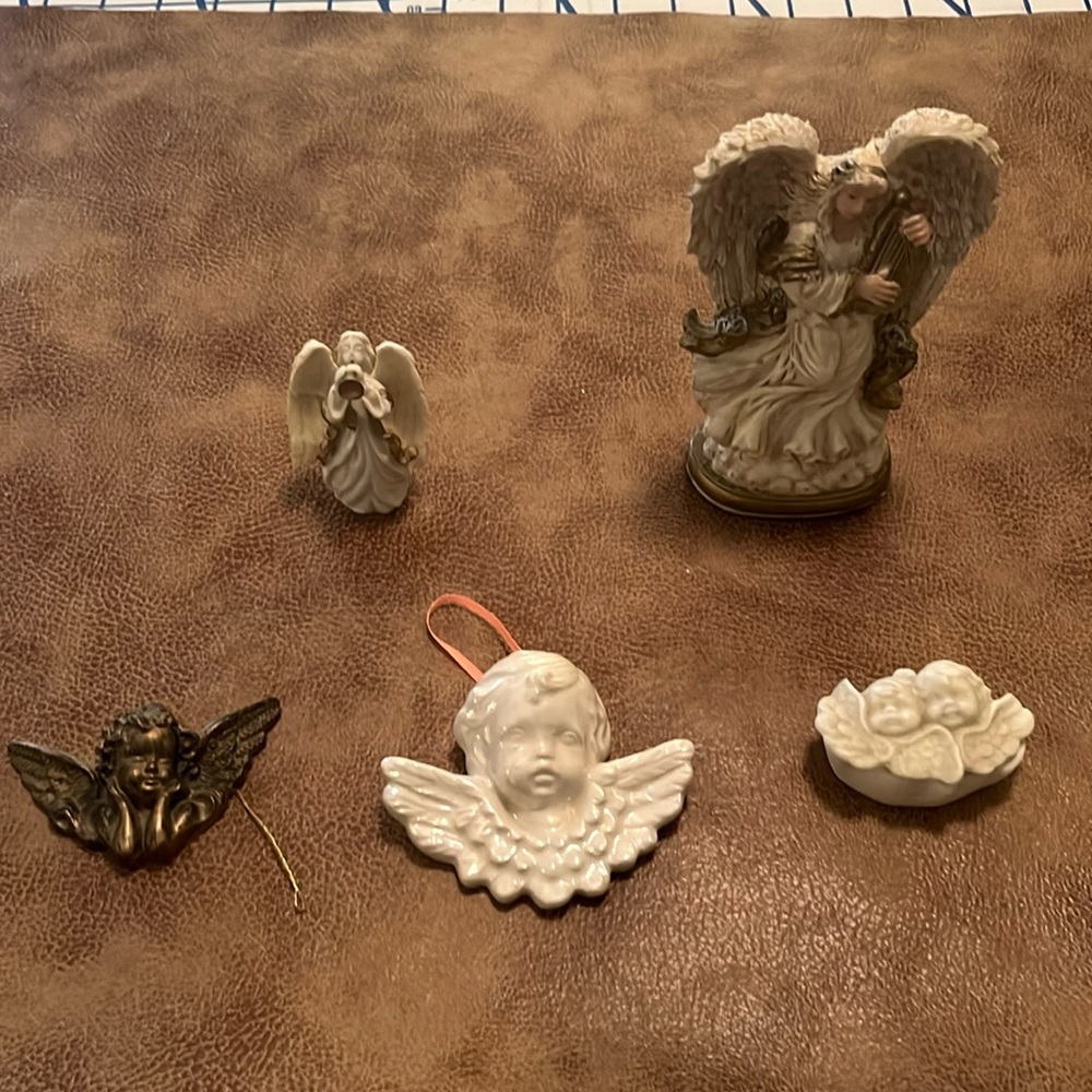 Assorted White and Cream Angel Figurines Collection - Decorative Home Accents